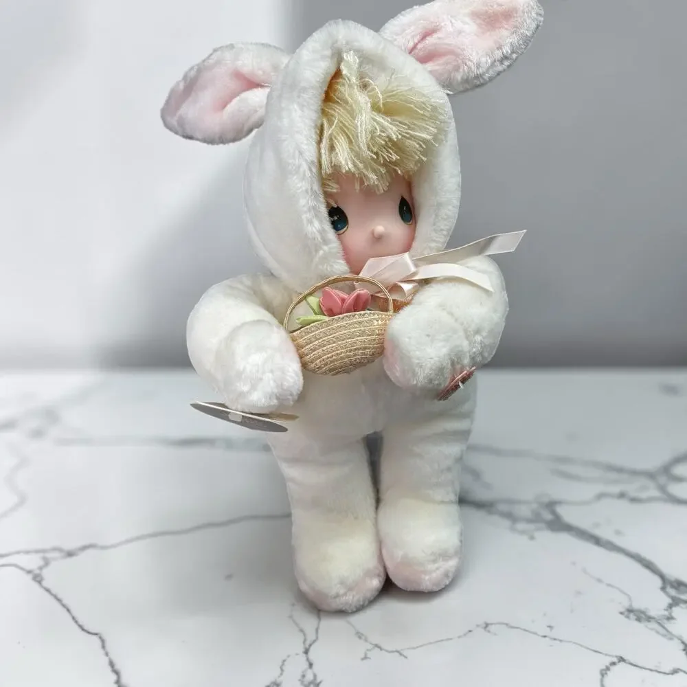 Vintage 1985 Precious Moments Snowflake Bunny Plush Doll #5379 Applause Samuel